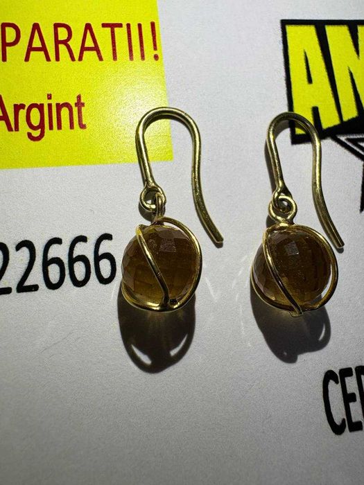 Cercei cu piatra galbena (efn) StarAmanet