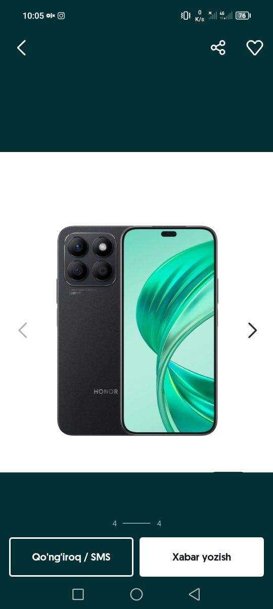 Honor X8c 8/256 xotira