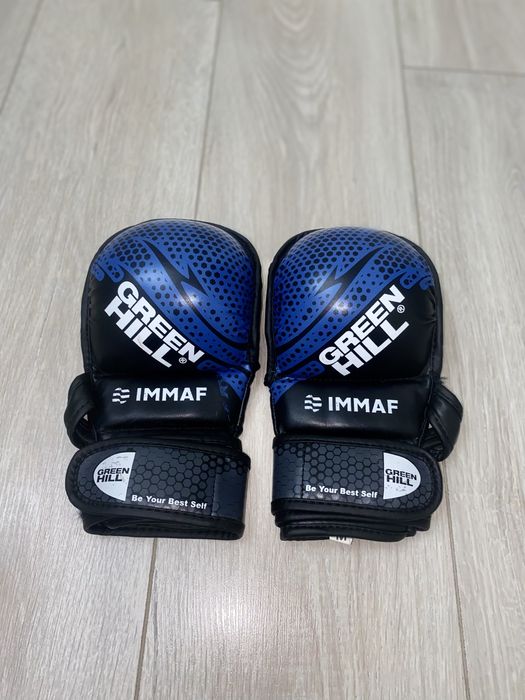 перчатки для мма green hill immaf синие