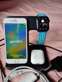 Айфон6,apple часовник 6 и слушалки