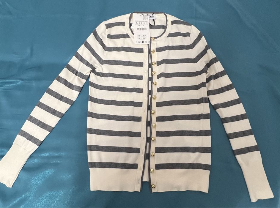 Cardigan nou, model cu dungi, Zara , S