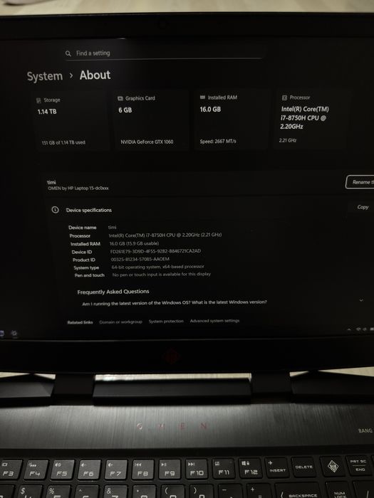 Laptop gaming HP Omen 15