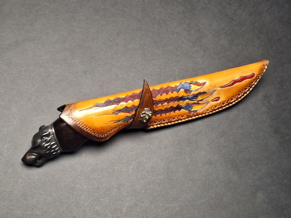 Ловен нож от дамаска стомана Monster Wolverine