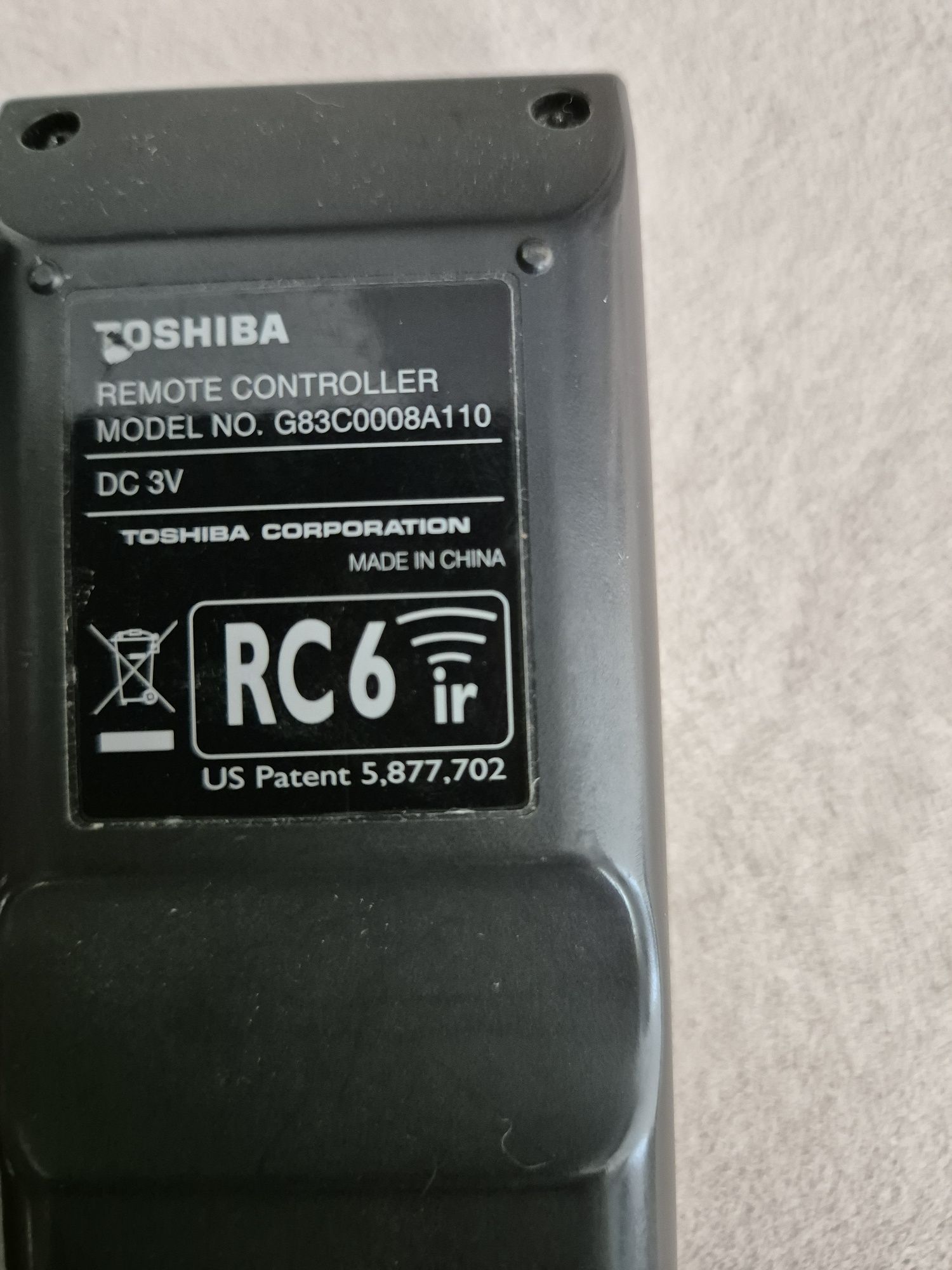 Тошиба дистанционно RC6