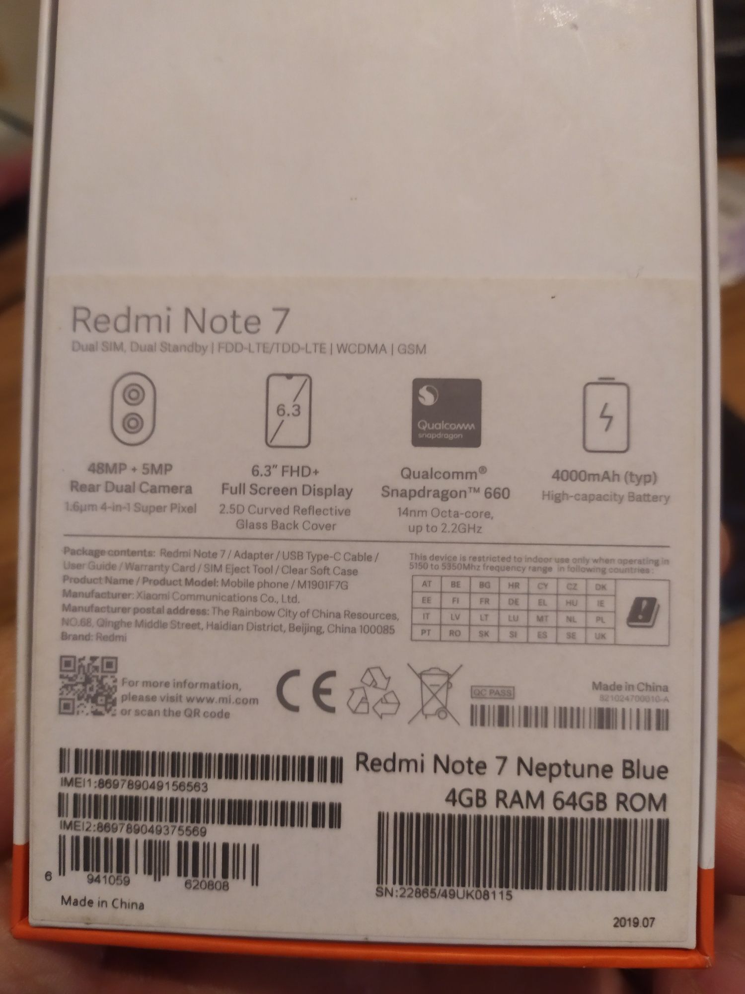 продается Redmi note 7  4/64