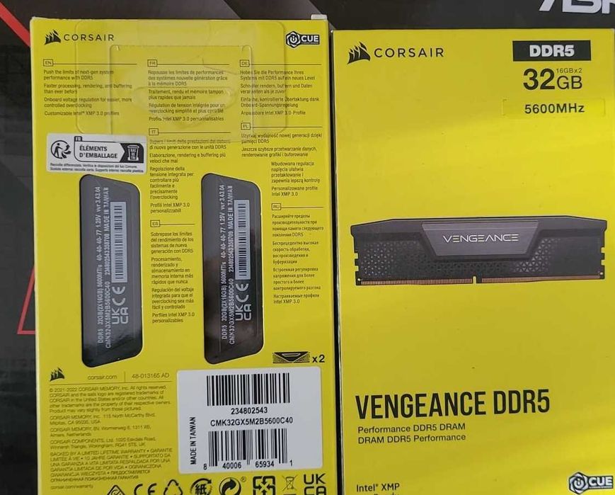 Memorie Corsair Vengeance 32GB DDR5 5600MHz, Dual Channel Kit – Nouă