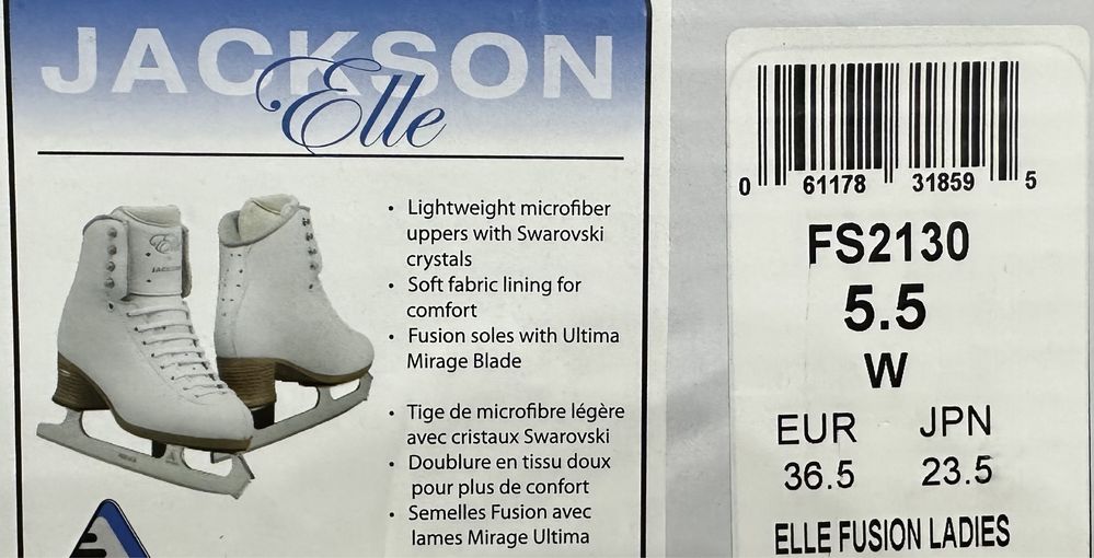 Коньки Jackson Elle Fusion c лезвиями Ultima Mirage