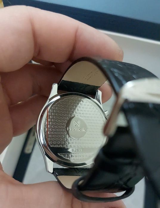 Мужские серебрянные наручные часы ника