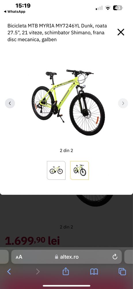 Vând bicicleta noua cu garantie 23 luni