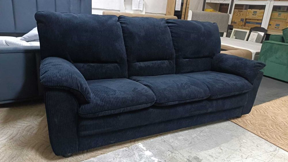 Vand canapea extensibila material plusat raiat negru