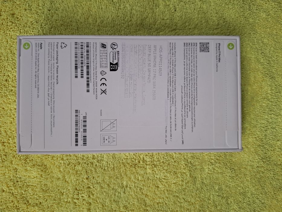 Vând/Schimb IPhone 17 Pro Max 5g Blue Sigilat Garanție Orange Liber