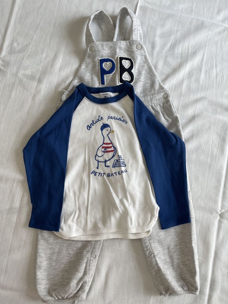 Комбинезон+лонгслив Petit Bateau, 1,5-2 г.б/у