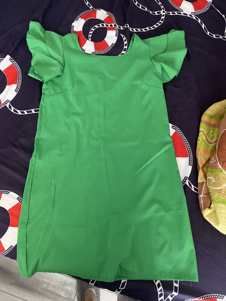 rochie verde inflorata