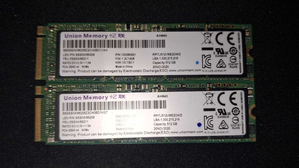 SSD M.2 NVMe 512GB Union Memory AH640 (PCIe 3.0 x4) 100 pe bucata