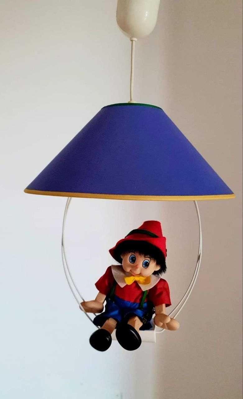 Set lampi si cuier Pinocchio pentru camera copilului