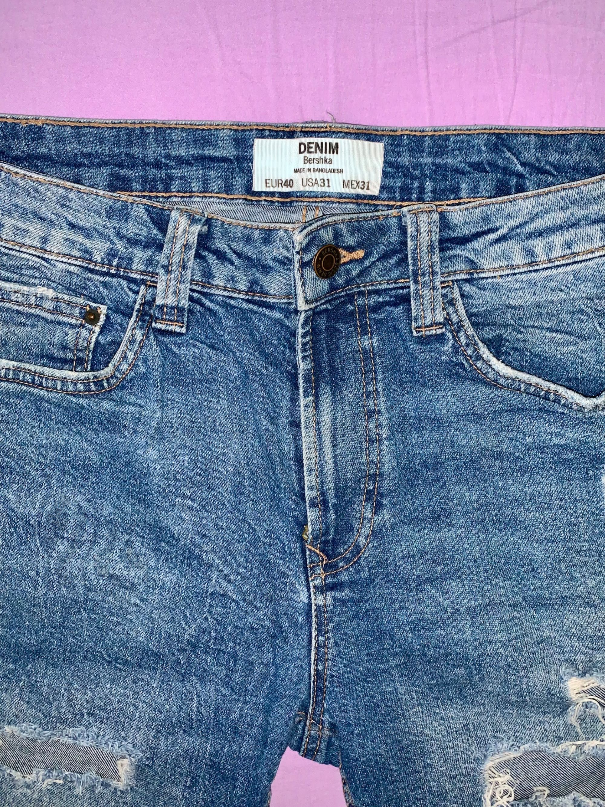 Мъжки дънкови къси панталони Bershka/Сини дънкови панталони