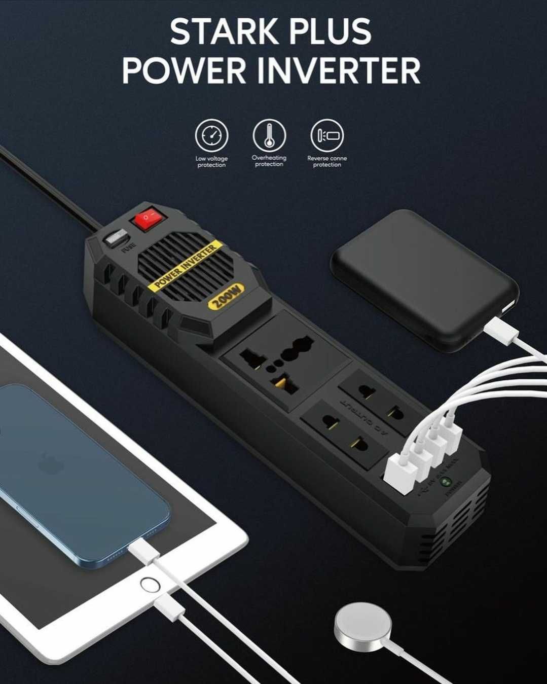 Green Lion Stark Plus Power Inverter 200W/ V12 Автомобильный Инвертор