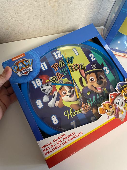 Комплект Пес Петрул - стенен часовник и настолна лампа, Paw Patrol