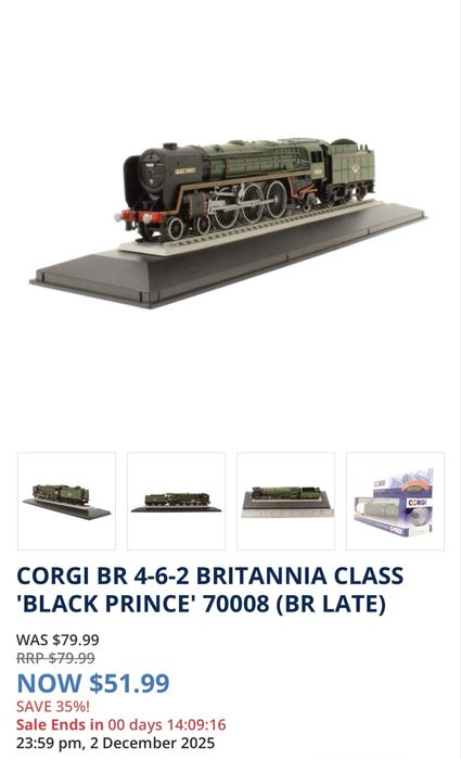 Влакче Corgi Black Prince 70008