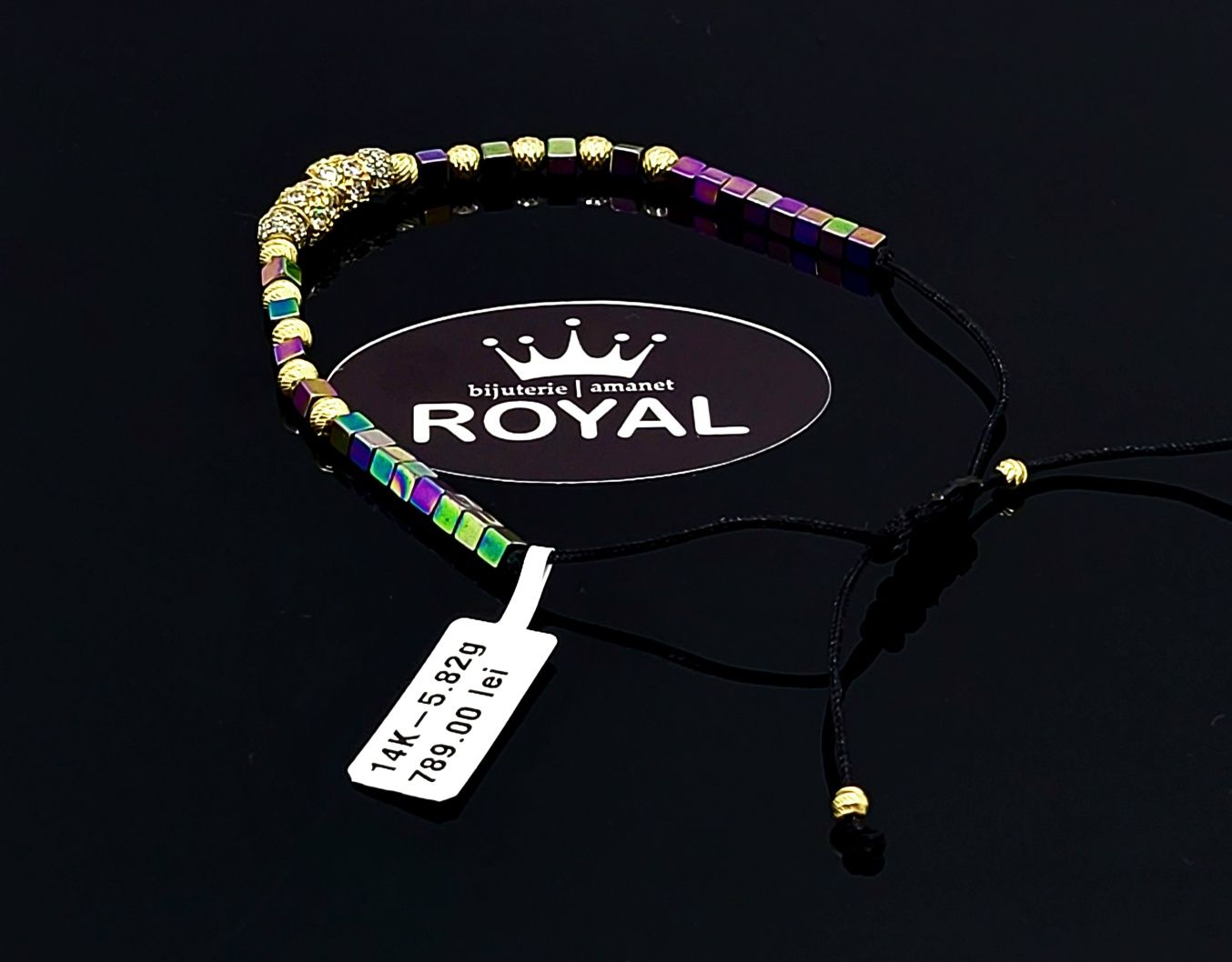 Bijuteria Royal brățară șnur din aur 14k 5.82 gr