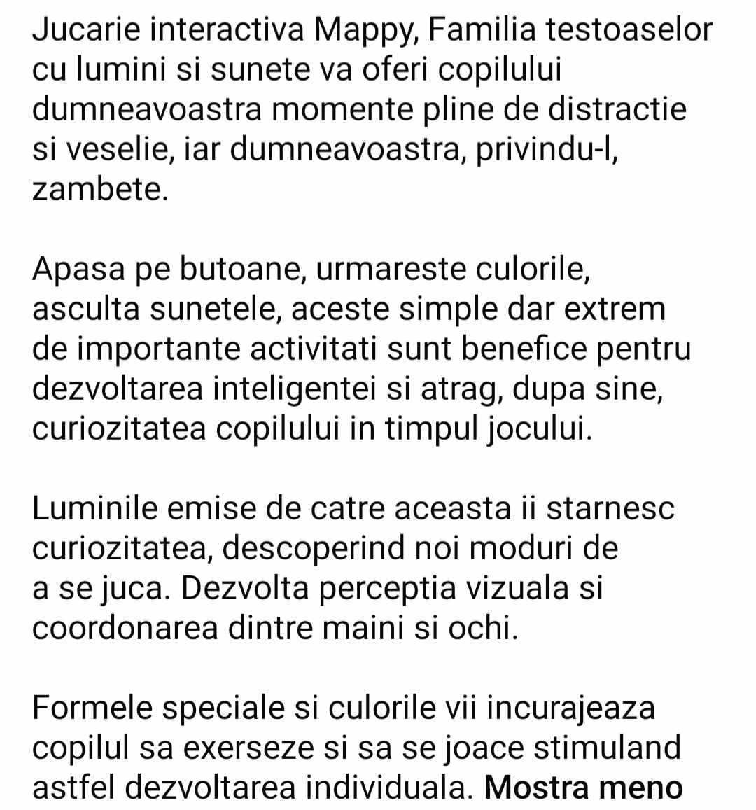 Testoasa muzicala si interactiva cu pui Hola