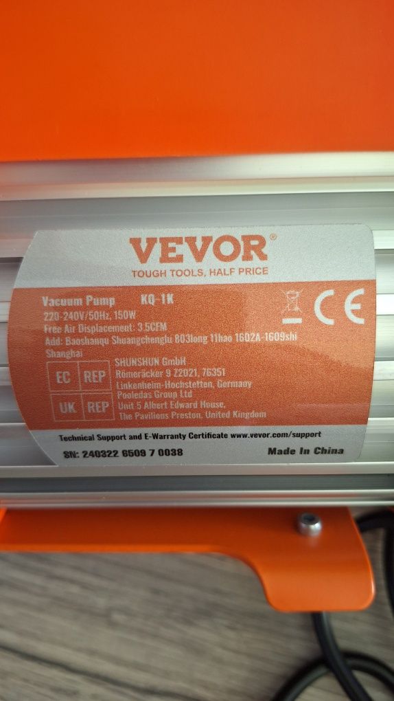 Вакуум помпа за климатици - Vevor KQ-1K 150w