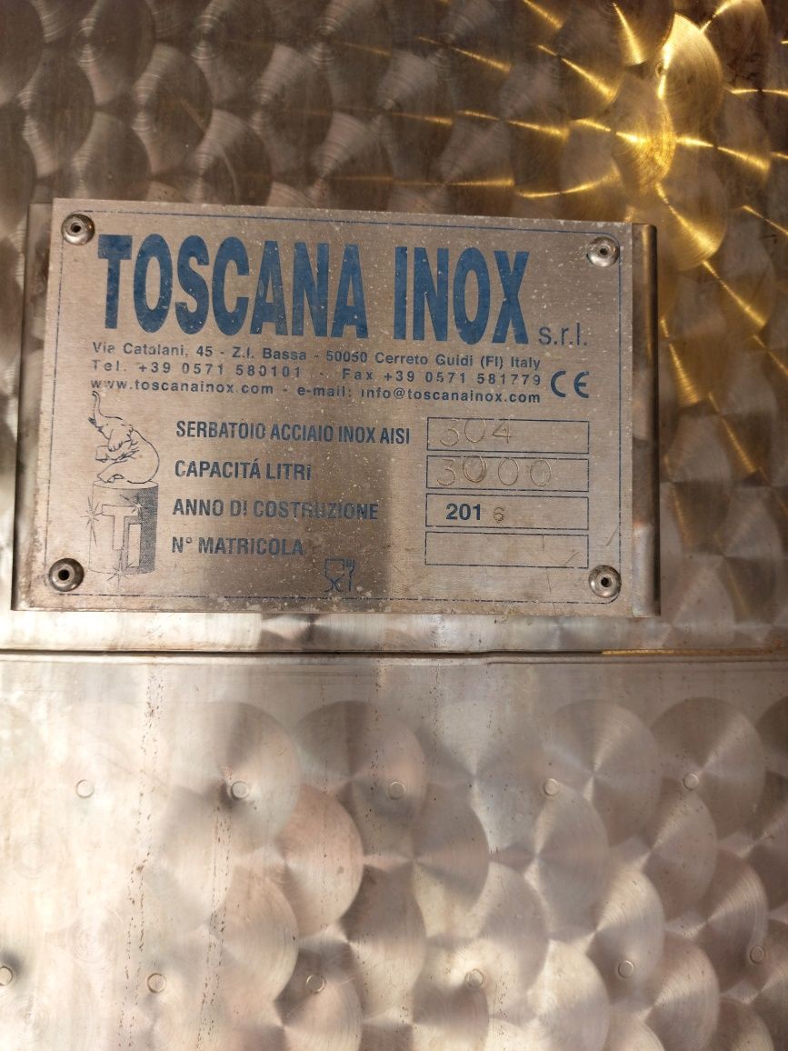 Cisternă inox,fermentator vin alb-3000 l,Toscana Inox