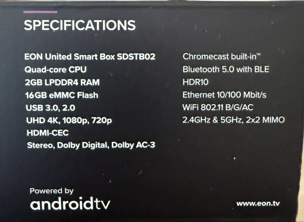 EON tv box тв бокс 4k HDR