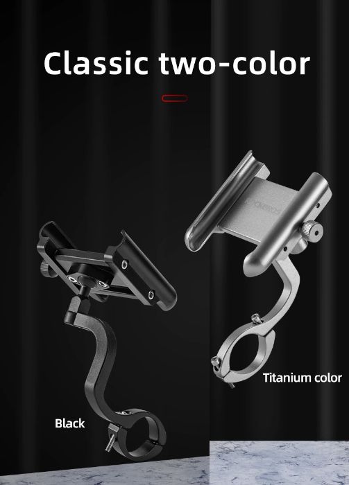 Suport aluminiu telefon Rockbros tija lunga 6 puncte bicicleta trotine