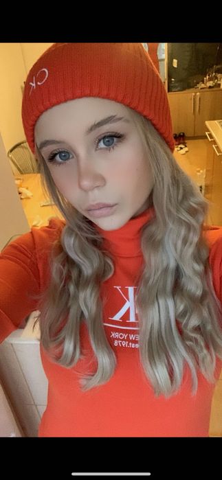 Rochie Calvin klein portocalie, lunga, crapata pe picior