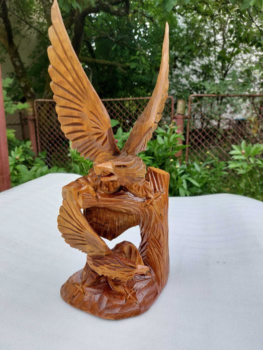 Statueta vultur , vulturi - lemn sculptat 40 cm inaltime