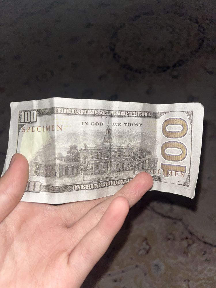 100 доллар Specimen (не используется как платеж)
