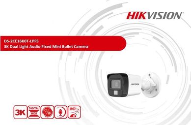 AHD CVI Hivision DS-2CE16K0T-LPFS 5MP 3K ColorVu TVI Камера с Микрофон
