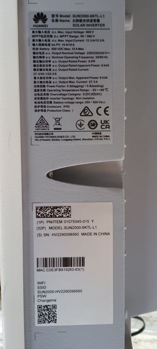 Invertor Huawei 6 kw hibrid monofazic