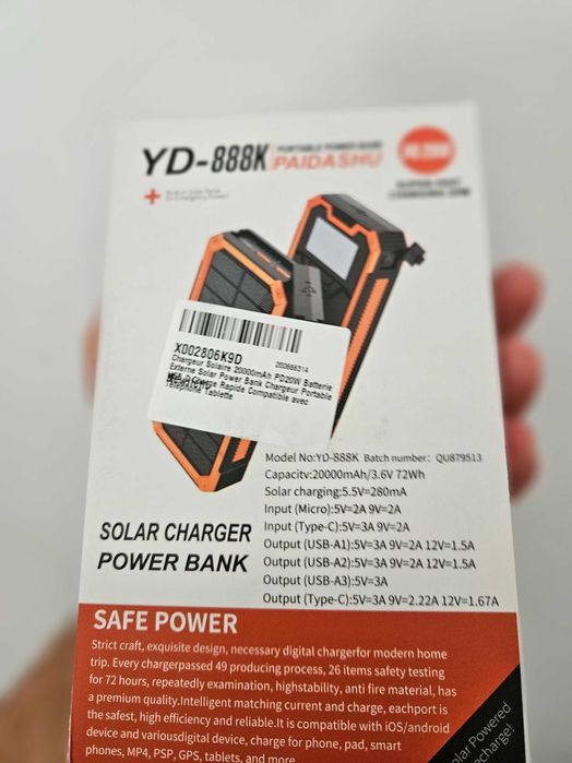Bateria telefon Solar Charger nou la cutie.