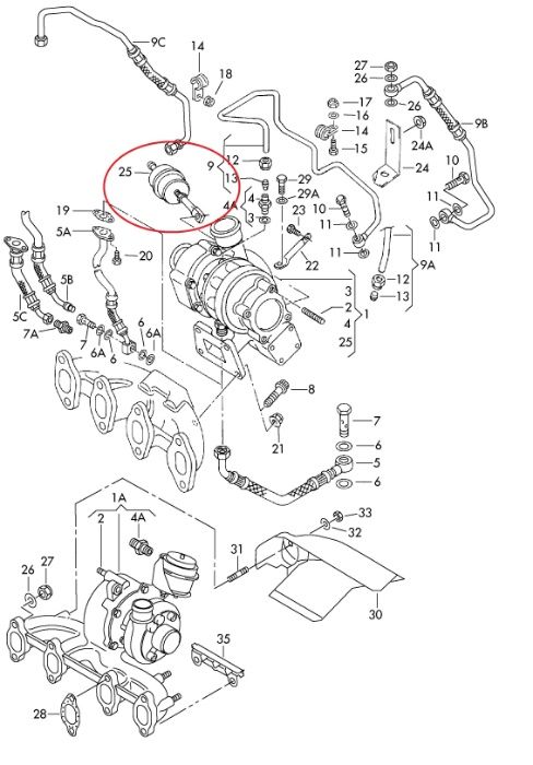 Клапан / актуатор турбо VW / AUDI - TDI