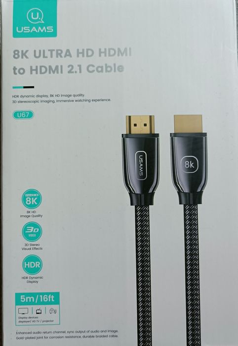 HDMI 2.1, кабел, 5m, 8K