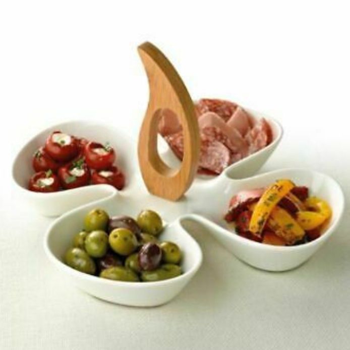 Fel de mâncare ceramică și bambus