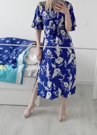 Синя лятна рокля размер М