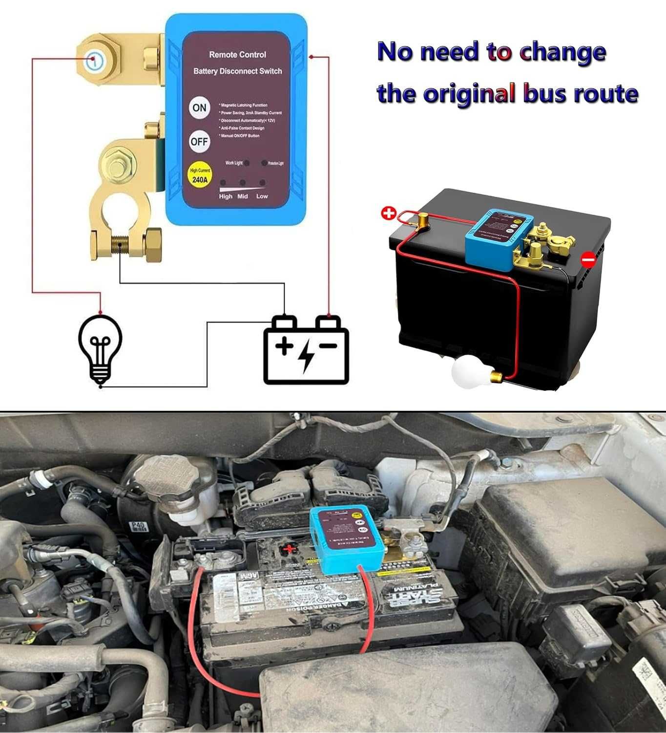 НОВ! Автомобилен Kill Switch с дистанционно 12V 240A
