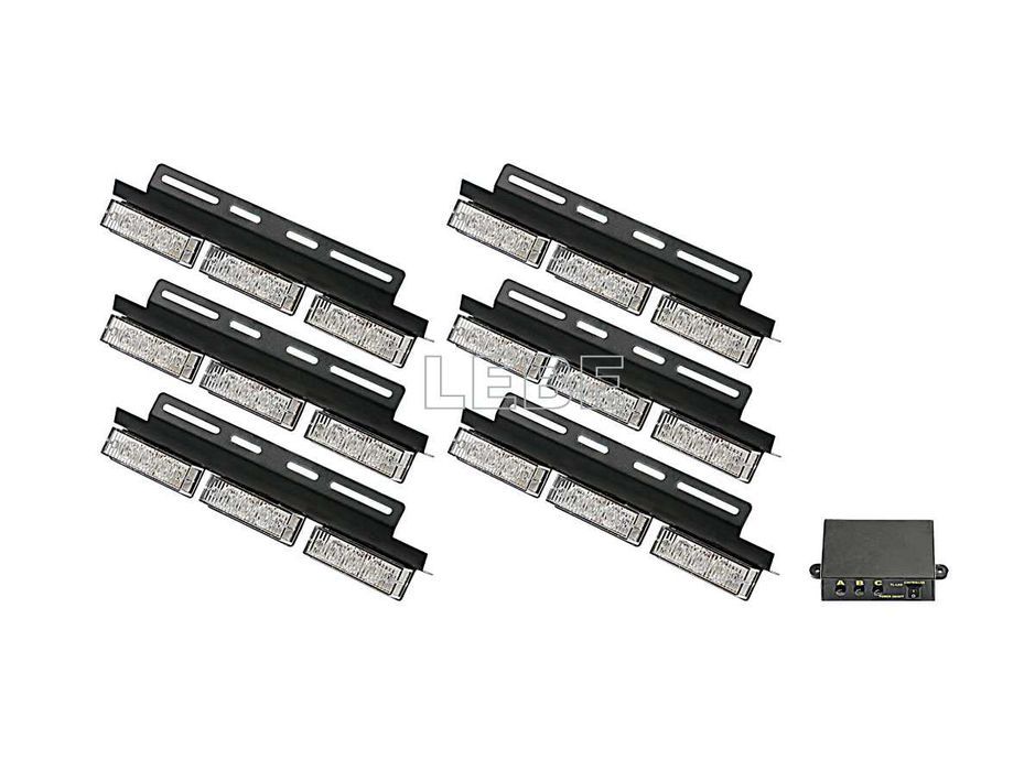 Stroboscoape auto galbene cu led 6 module