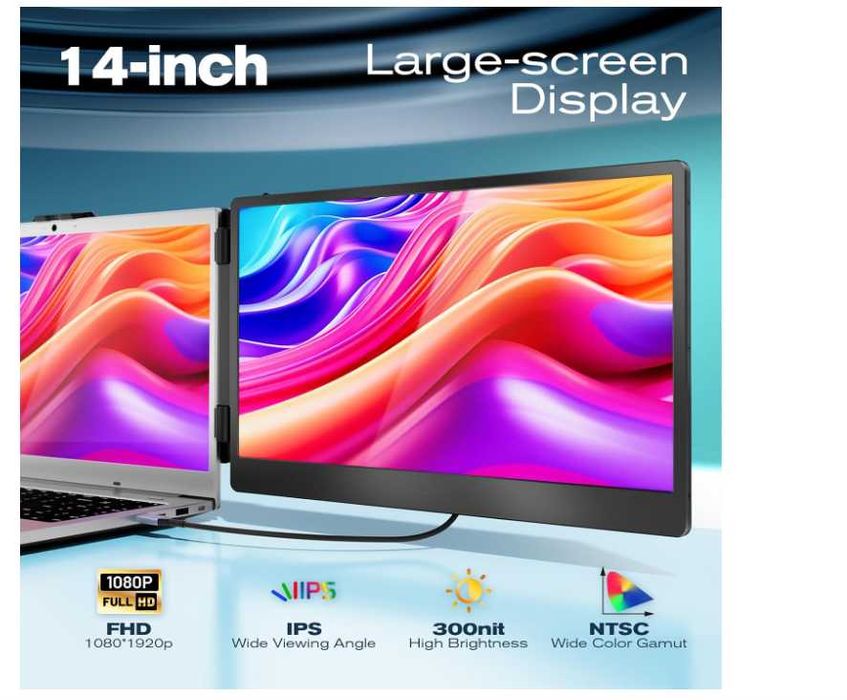 Monitor portabil TeamGee S1  Laptop Telefon tip c IPS 1080p