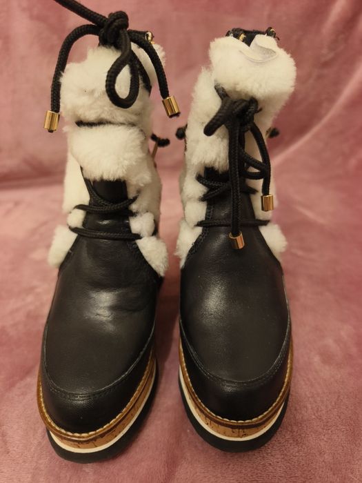 Ghete damă 36 puf+piele+iută