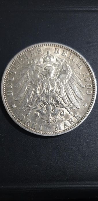 Monedă 3 Mărci 1909 argint