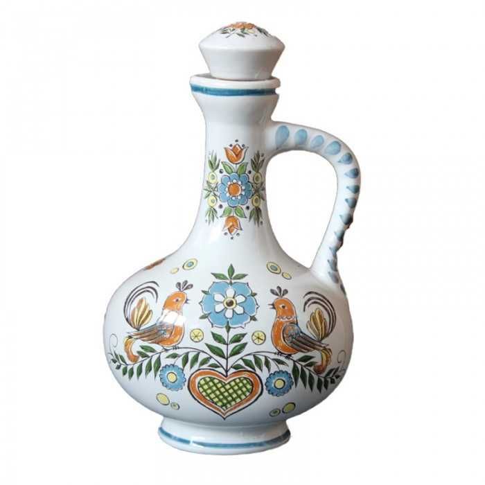 Carafa si capac de ceramica si pluta, de colectie Ulmer Keramik