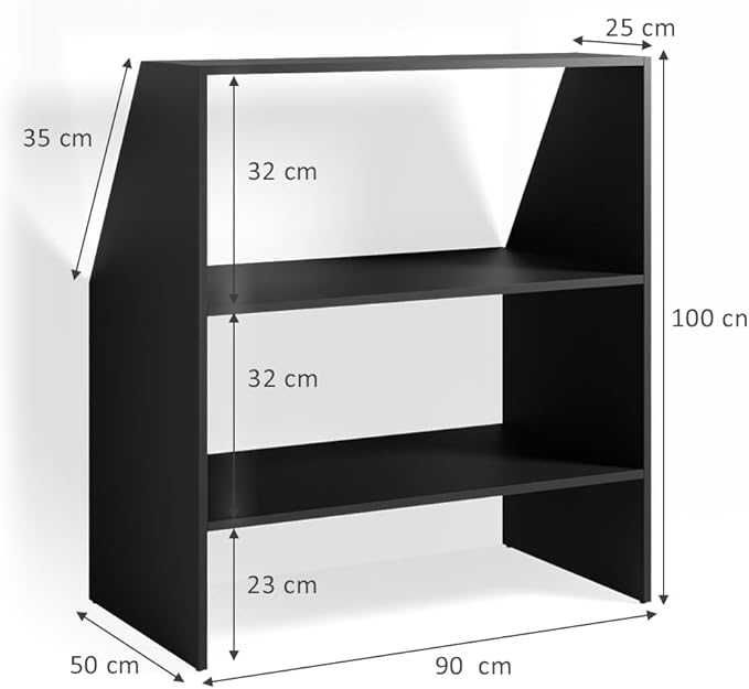 Скосен покривен рафт Vicco, антрацит, 90 x 100 см