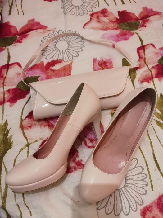 Официални обувки и чанта естествена кожа, размер 40