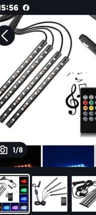 Banda Led Auto- Lumini ambientale RGB cu telecomanda