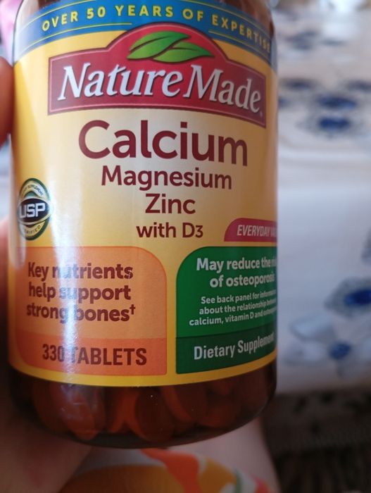 Кальций, магний, цинк,Д3 комплекс от Nature made. 330 таблеток.