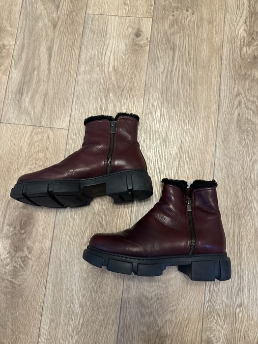 Зимние сапоги кожаные